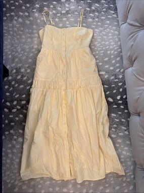 Quince Pale Yellow Button-Front Midi Sundress